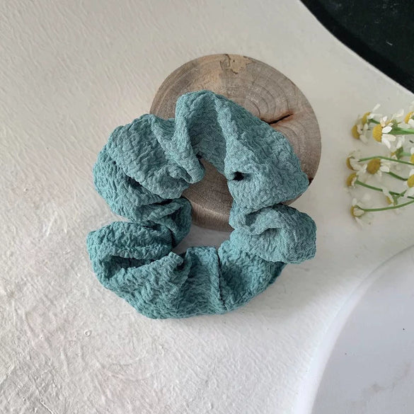 Hair Accessories Buersucker Fabric Handmade Solid Color High Elasticity