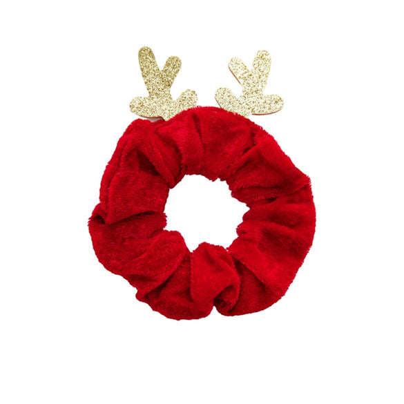 Hair Accessories Cartoon Antlers Plush Hair Rope Hair Ring Handmade Fabric High Elasticity Festive Elements