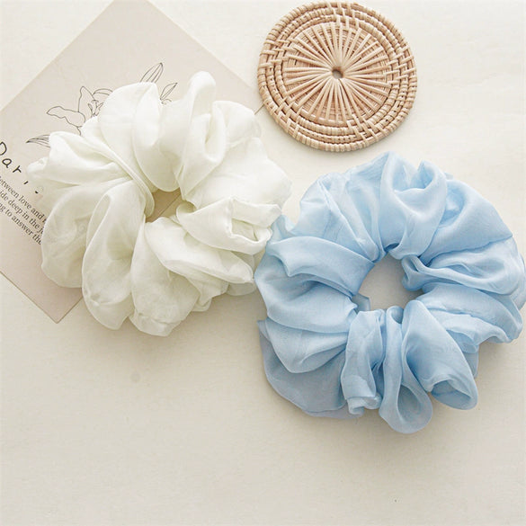 Hair Accessories Chiffon Handmade Solid Color High Elasticity Small And Fresh Hair Ring Hair Band