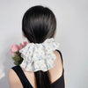 Hair Accessories Cloth Handmade Oversized Floral Hair Ring Pleated Lace Hair Rope Hair Strap