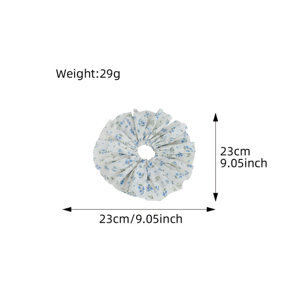 Hair Accessories Cloth Handmade Oversized Floral Hair Ring Pleated Lace Hair Rope Hair Strap