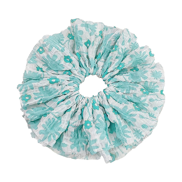 Hair Accessories Cloth Handmade Oversized Pleated Floral Hair Ring Hair Rope Hair Strap