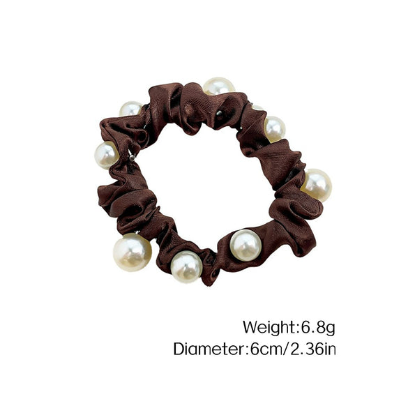 Hair Accessories Cloth Handmade Pearl Intestinal Ring Retro Elegant High Elasticity