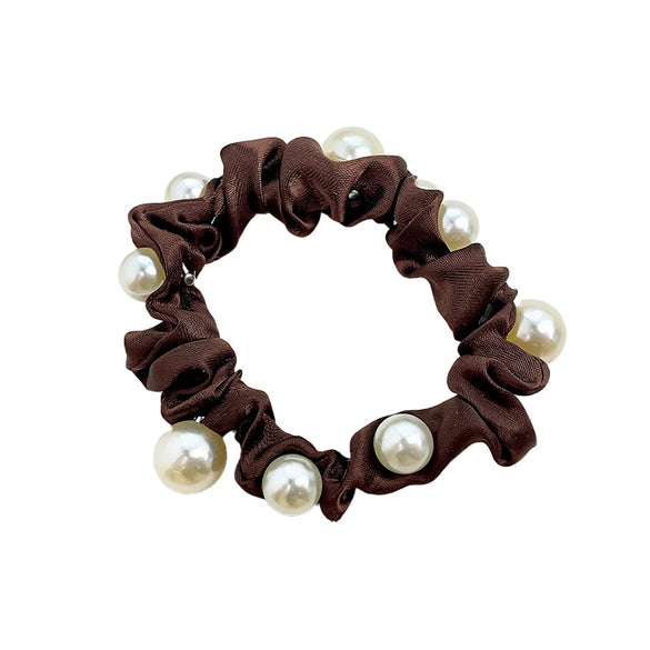 Hair Accessories Cloth Handmade Pearl Intestinal Ring Retro Elegant High Elasticity