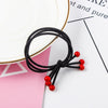 Hair Accessories Cloth Handmade Red Bead Cherry Hair Ring Hair Rope Hair Band
