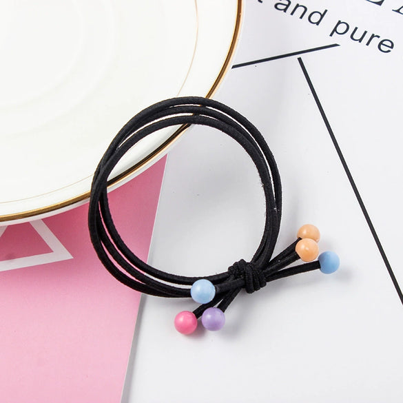 Hair Accessories Cloth Handmade Red Bead Cherry Hair Ring Hair Rope Hair Band
