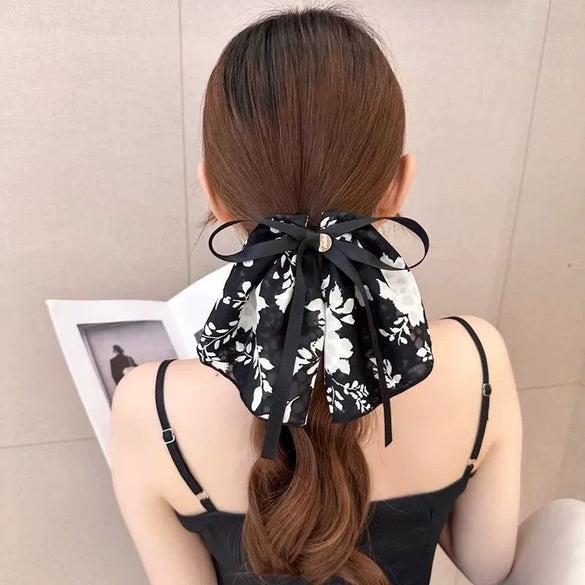 Hair Accessories Cloth Handmade Vintage Printed Bow Style