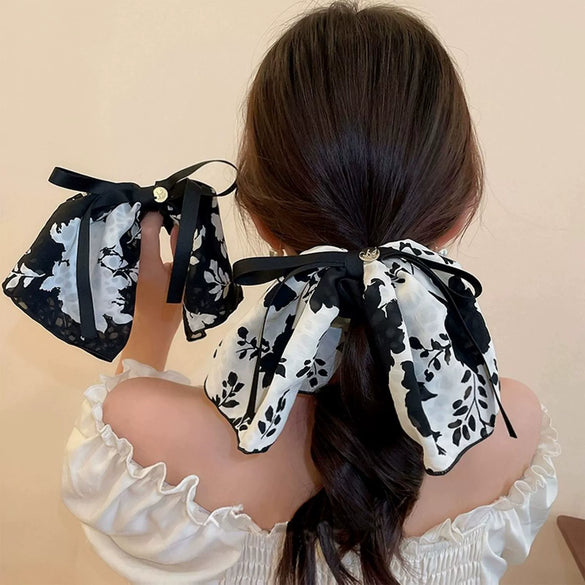Hair Accessories Cloth Handmade Vintage Printed Bow Style