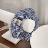 Hair Accessories Cloth Small Flower Plaid Handmade Hair Ring Head Rope For Girls And Women