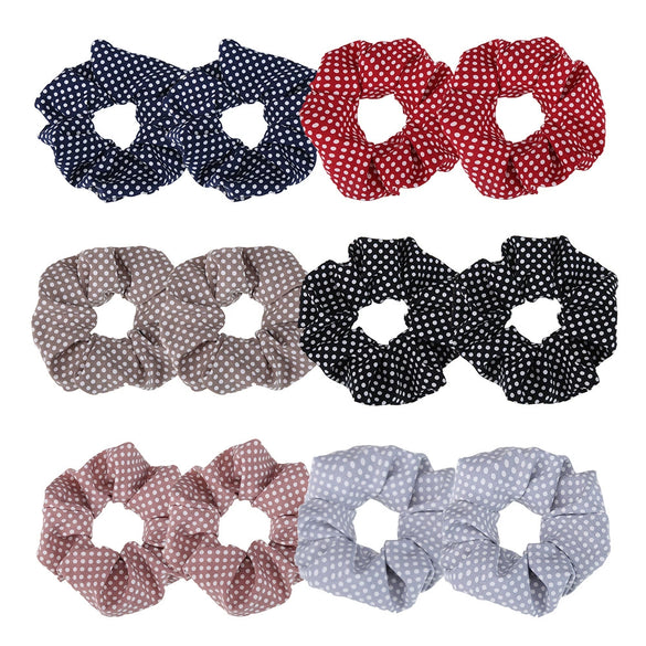 Hair Accessories Cotton Cloth Handmade Small Wave Dot Round Hair Ring Head Rope