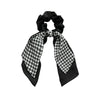 Hair Accessories Fabric Black And White Plaid Sausage Circle Bow Handmade