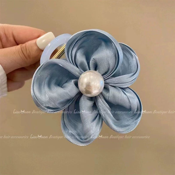 Hair Accessories Fabric Handmade Flower Pearl High Elasticity Light Luxury Style Hair Ring