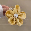 Hair Accessories Fabric Handmade Flower Pearl High Elasticity Light Luxury Style Hair Ring