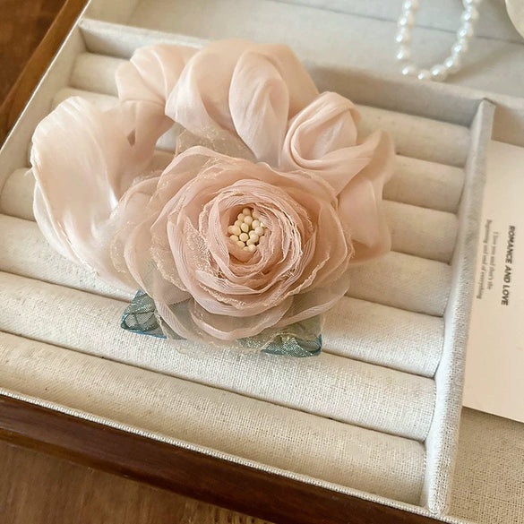 Hair Accessories Fabric Handmade High Elasticity Plants Flowers Style For Women
