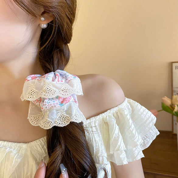 Hair Accessories Fabric Handmade High Elasticity Plants Flowers Style For Women