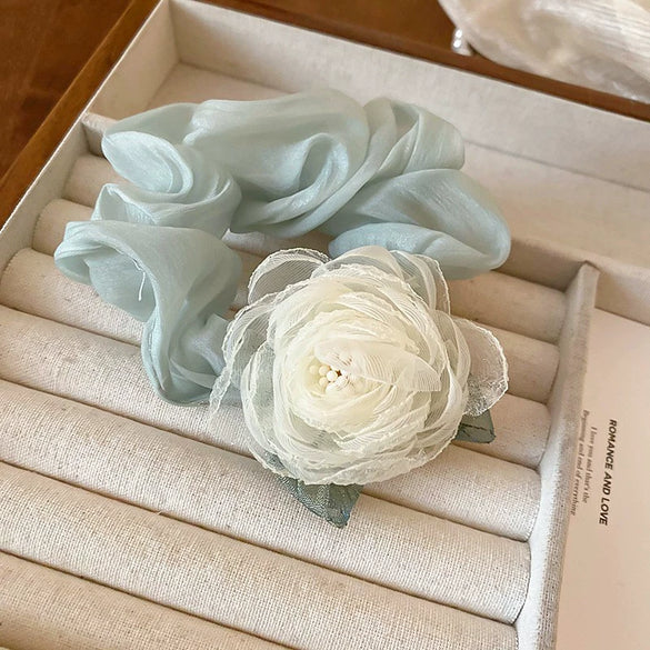 Hair Accessories Fabric Handmade High Elasticity Plants Flowers Style For Women