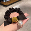 Hair Accessories Fabric Handmade Ribbon Bow Pearl Style