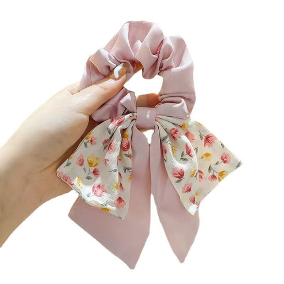 Hair Accessories Fabric Handmade Small Fresh Floral Bow Large Intestine Style With Little Fragrance And Animal Design For Women