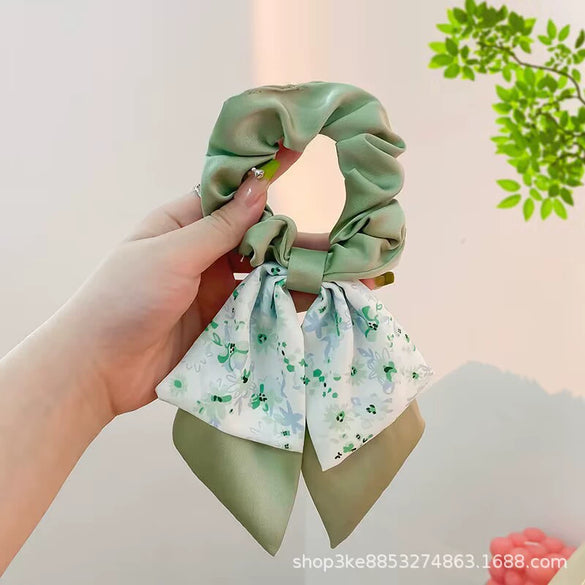 Hair Accessories Fabric Handmade Small Fresh Floral Bow Large Intestine Style With Little Fragrance And Animal Design For Women