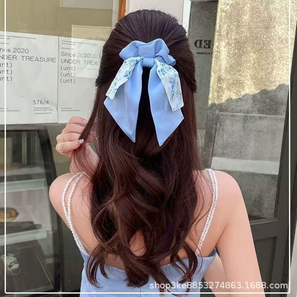 Hair Accessories Fabric Handmade Small Fresh Floral Bow Large Intestine Style With Little Fragrance And Animal Design For Women