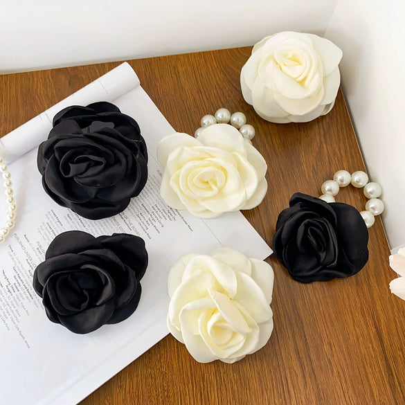 Hair Accessories Fabric Heart Handmade Lovely Flower Hairpin For Girls