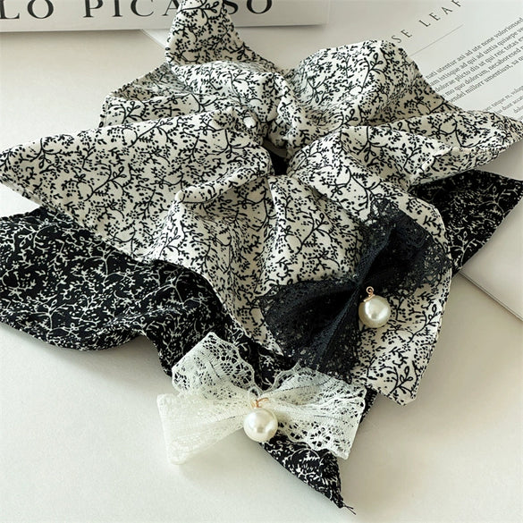 Hair Accessories Fabric Square Floral Seiko Light Luxury High Elasticity For Women