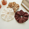 Hair Accessories Fabric Wood Fringe Folded Large Bowel Ring Handmade High Elasticity