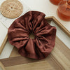 Hair Accessories Fabric Wood Fringe Folded Large Bowel Ring Handmade High Elasticity