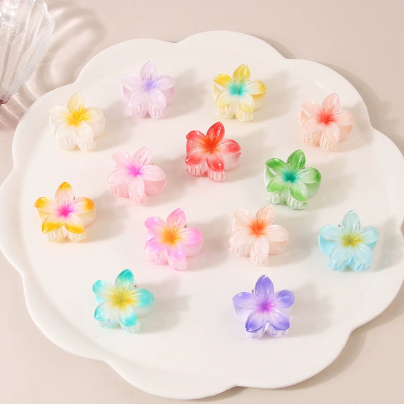 Hair Accessories Female Sweet Lovely Plant Flowers Egg Flower Grab Clip Baking Paint