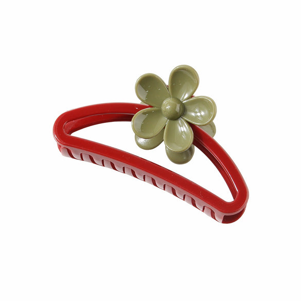 Hair Accessories Frosted Egg Flower Semicircle Hollow Grab Clip Baking Paint For Women
