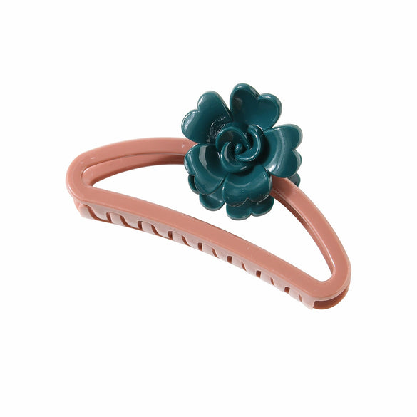 Hair Accessories Frosted Egg Flower Semicircle Hollow Grab Clip Baking Paint For Women
