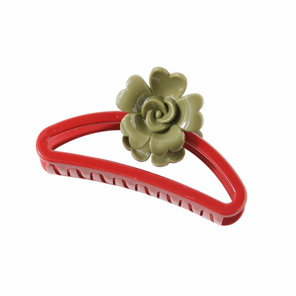 Hair Accessories Frosted Egg Flower Semicircle Hollow Grab Clip Baking Paint For Women