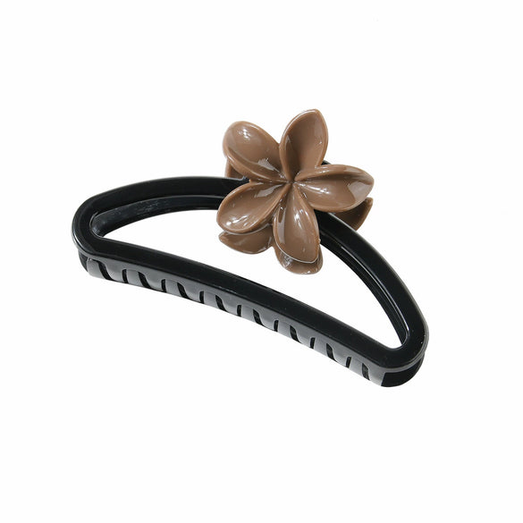 Hair Accessories Frosted Egg Flower Semicircle Hollow Grab Clip Baking Paint For Women