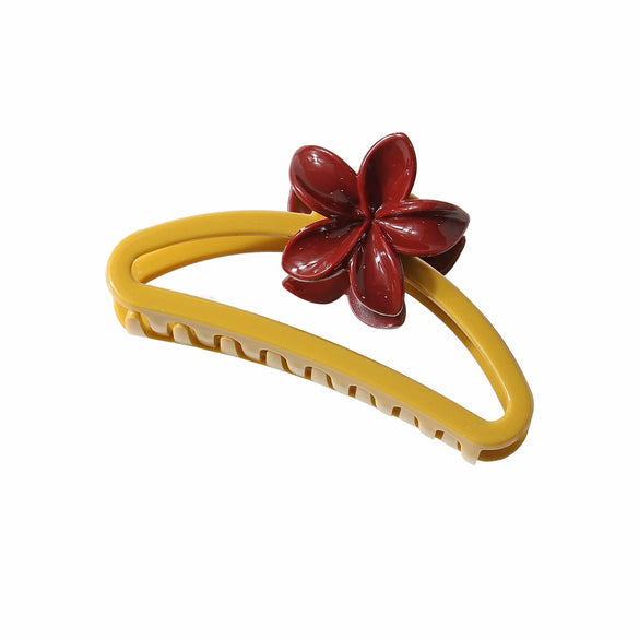 Hair Accessories Frosted Egg Flower Semicircle Hollow Grab Clip Baking Paint For Women