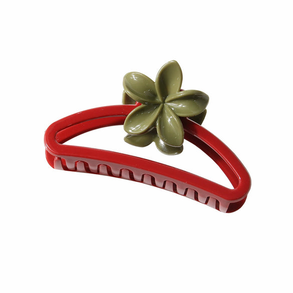Hair Accessories Frosted Egg Flower Semicircle Hollow Grab Clip Baking Paint For Women