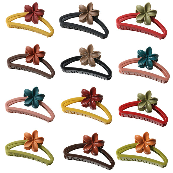 Hair Accessories Frosted Egg Flower Semicircle Hollow Grab Clip Baking Paint For Women