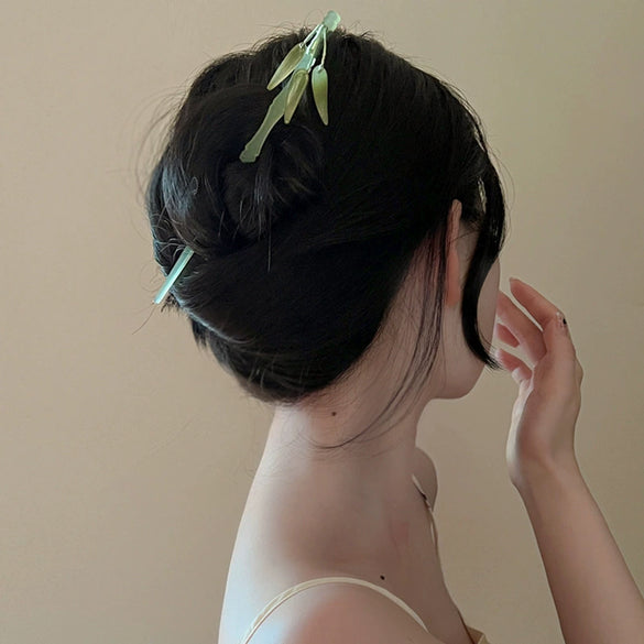 Hair Accessories Glass Glazed Flower Tassel Hairpin
