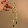 Hair Accessories Glass Glazed Flower Tassel Hairpin