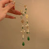 Hair Accessories Glass Glazed Flower Tassel Hairpin