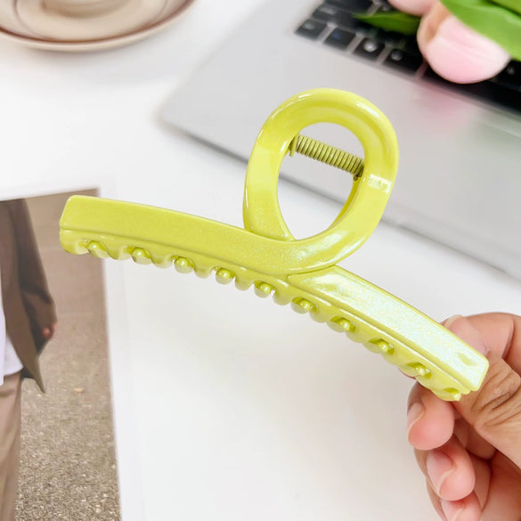 Hair Accessories Glitter Cream Plastic Resin Handmade Disc Hair Grab Clip For Women