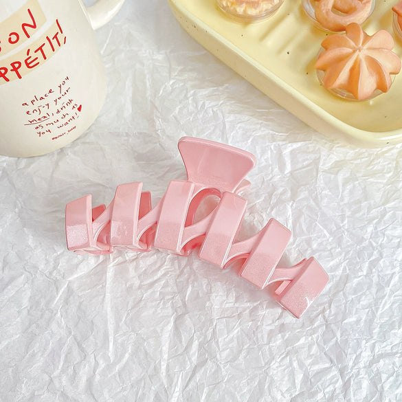 Hair Accessories Glitter Cream Plastic Resin Handmade Disc Hair Grab Clip For Women