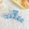 Hair Accessories Glitter Cream Plastic Resin Handmade Disc Hair Grab Clip For Women