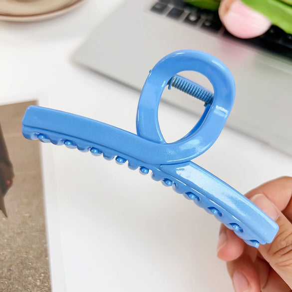 Hair Accessories Glitter Cream Plastic Resin Handmade Disc Hair Grab Clip For Women
