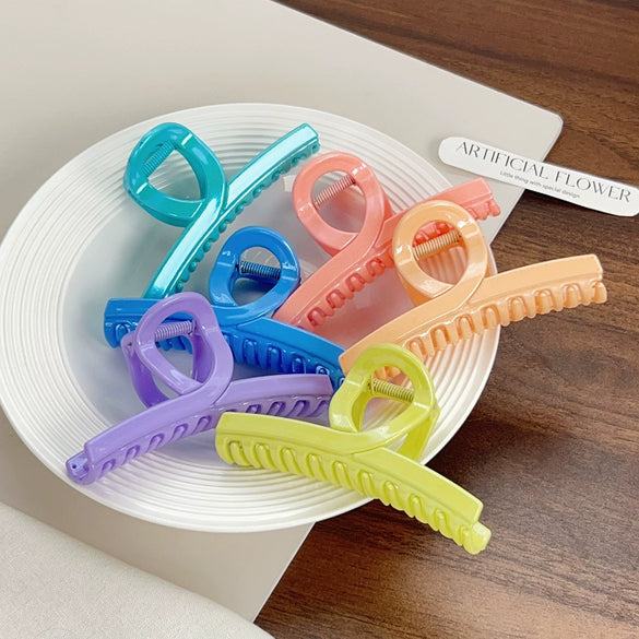 Hair Accessories Glitter Cream Plastic Resin Handmade Disc Hair Grab Clip For Women