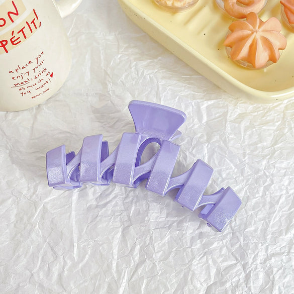 Hair Accessories Glitter Cream Plastic Resin Handmade Disc Hair Grab Clip For Women