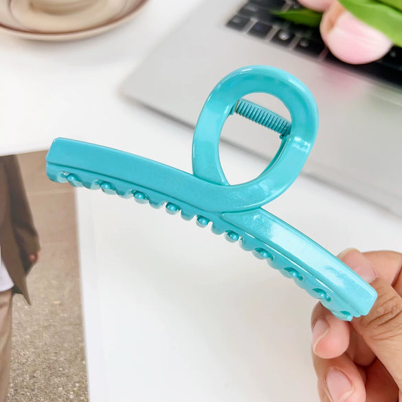 Hair Accessories Glitter Cream Plastic Resin Handmade Disc Hair Grab Clip For Women