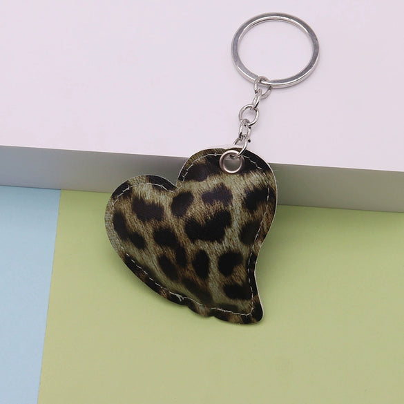 Hair Accessories Hairpin Headband Pu Leather Retro Leopard Print Heart Style