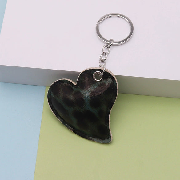 Hair Accessories Hairpin Headband Pu Leather Retro Leopard Print Heart Style