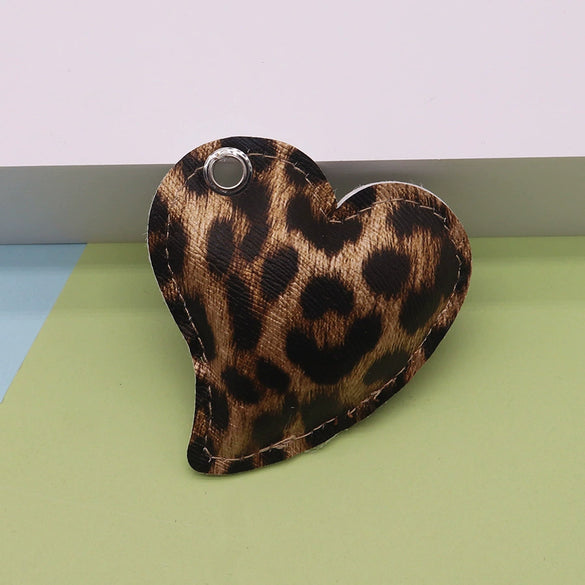 Hair Accessories Hairpin Headband Pu Leather Retro Leopard Print Heart Style