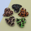 Hair Accessories Hairpin Headband Pu Leather Retro Leopard Print Heart Style